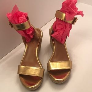 COPY - Lilly Pulitzer Gold Wedge Espadrille